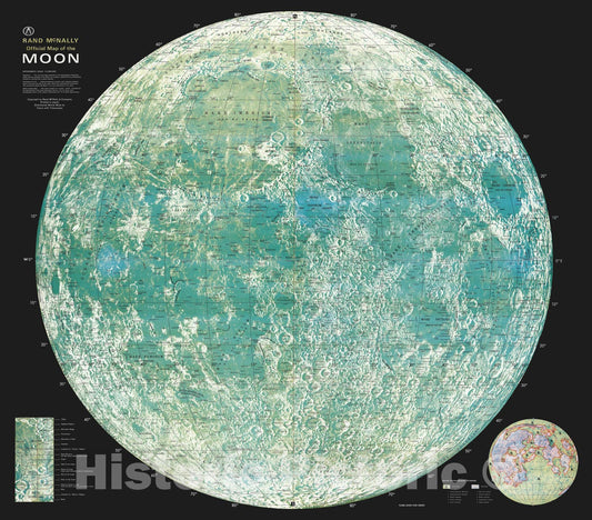 Official Map of the Moon, 1958 - Vintage Wall Art