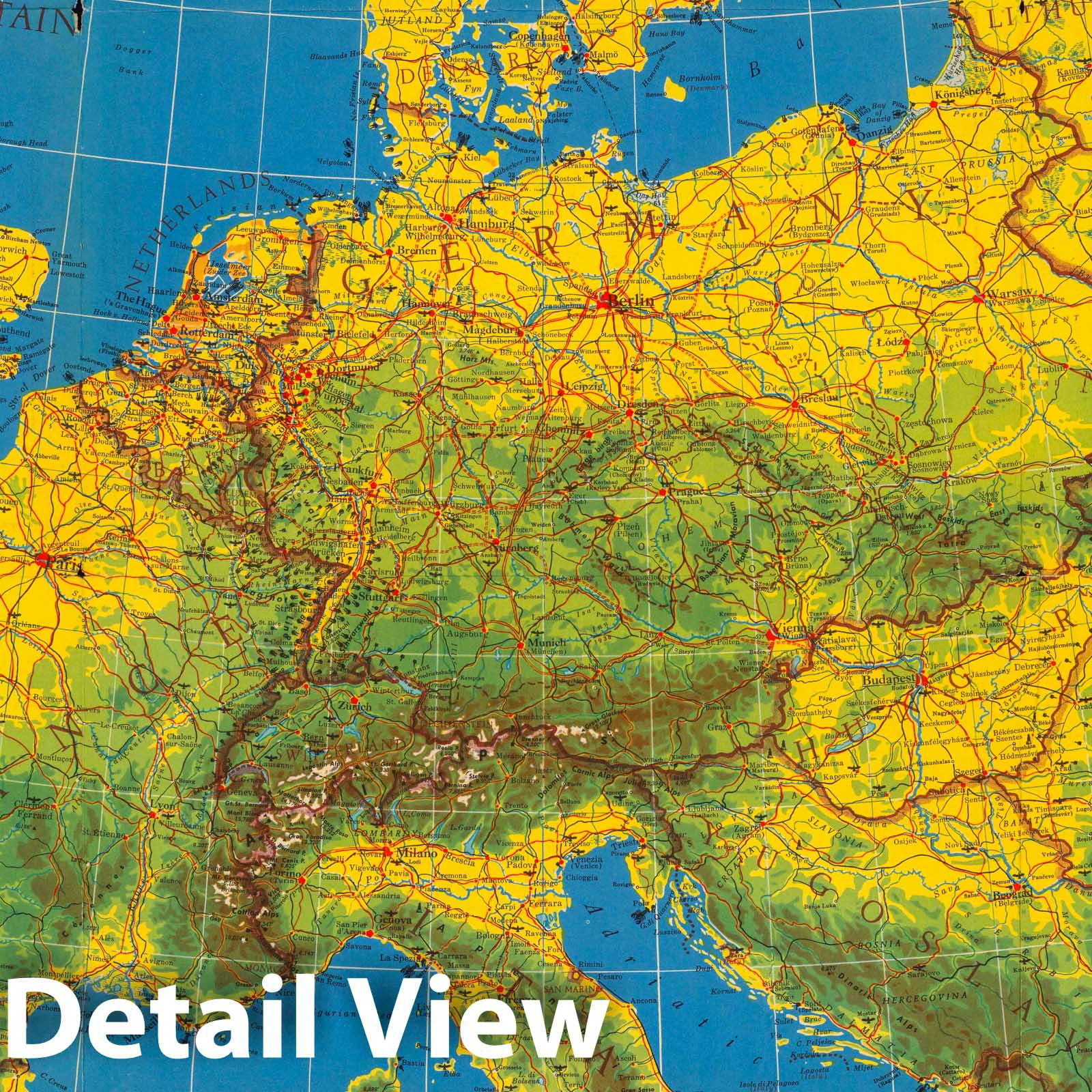 Europe - Military Map, 1940 - Historical Map Print
