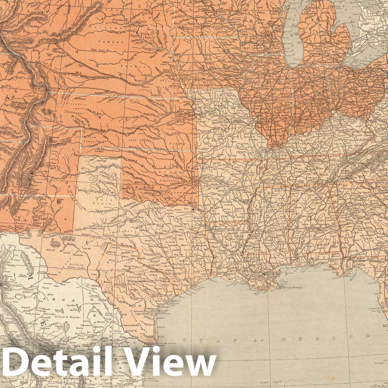 United States, Canada, Mexico, Cuba, Jamaica & Bahamas - Railroad Map, 1861
