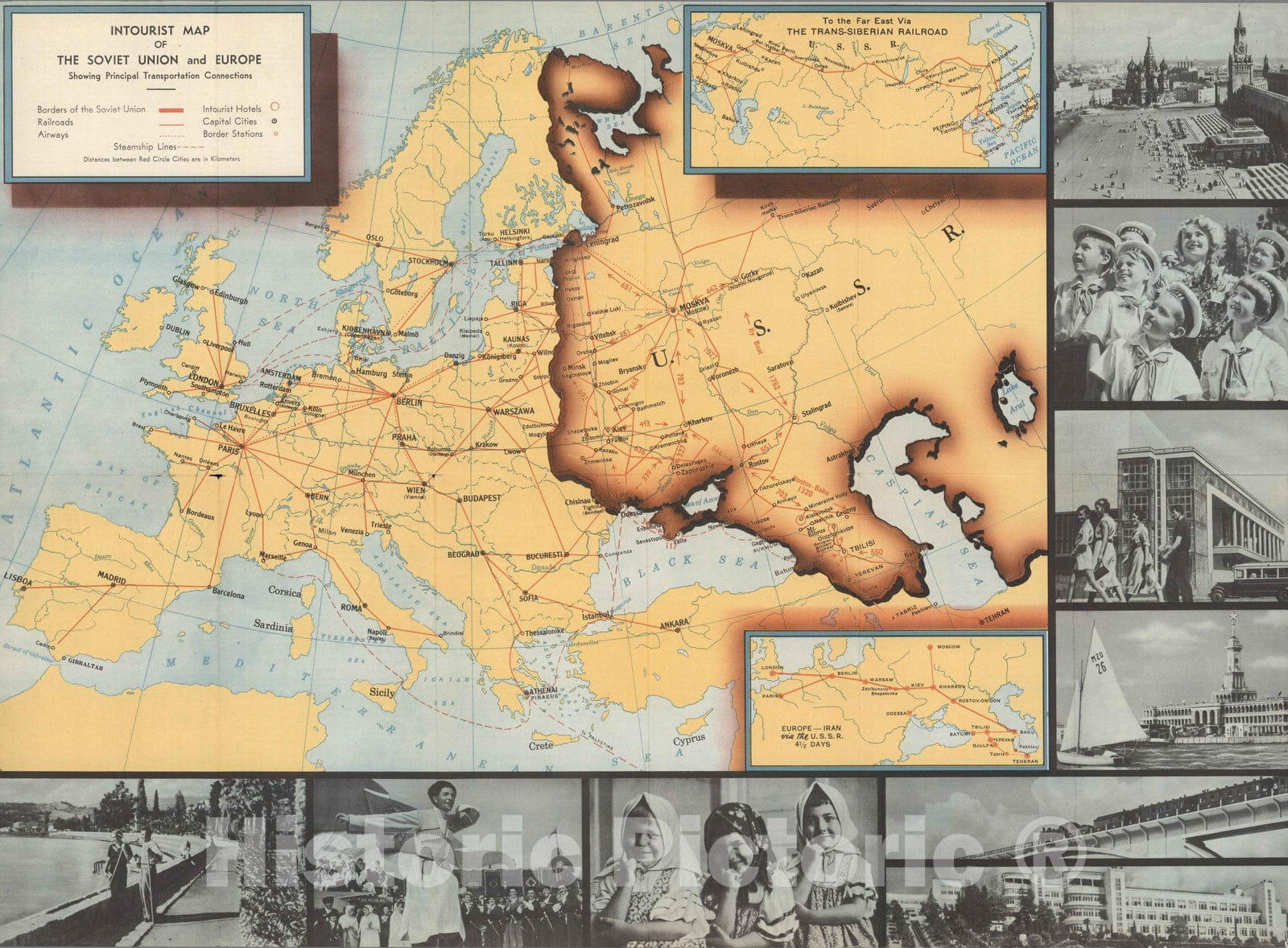 Historic Map : Intourist map of the Soviet Union, 1939 - Vintage Wall Art