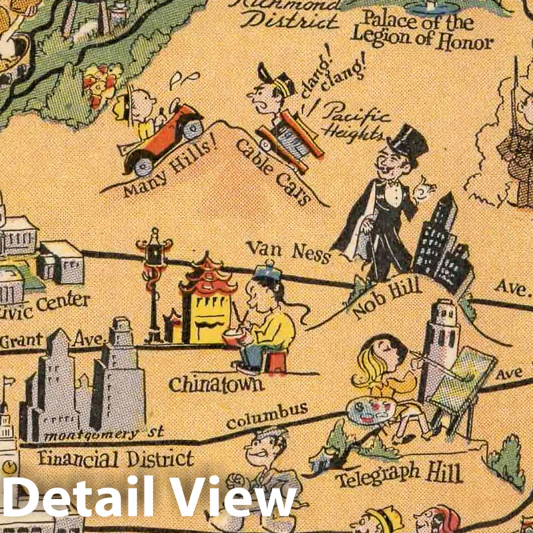 San Francisco, California - Pictorial Map, 1937