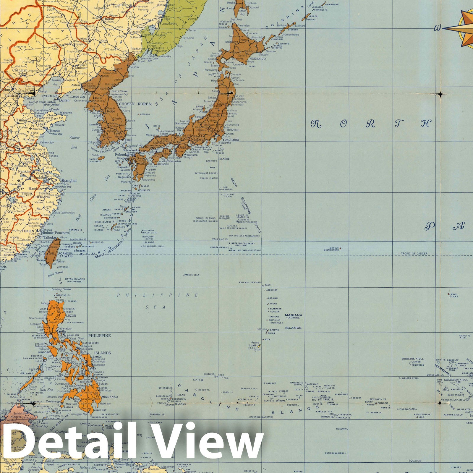 World War II: Eastern Asia and Western Pacific - World Airline Routes, 1945