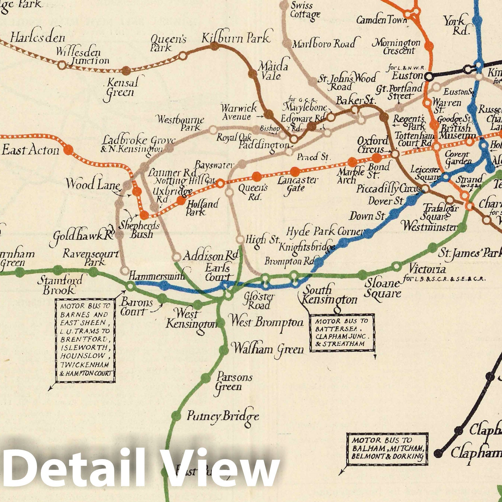 London Underground - Pictorial Map, 1922 - Historical Map Print