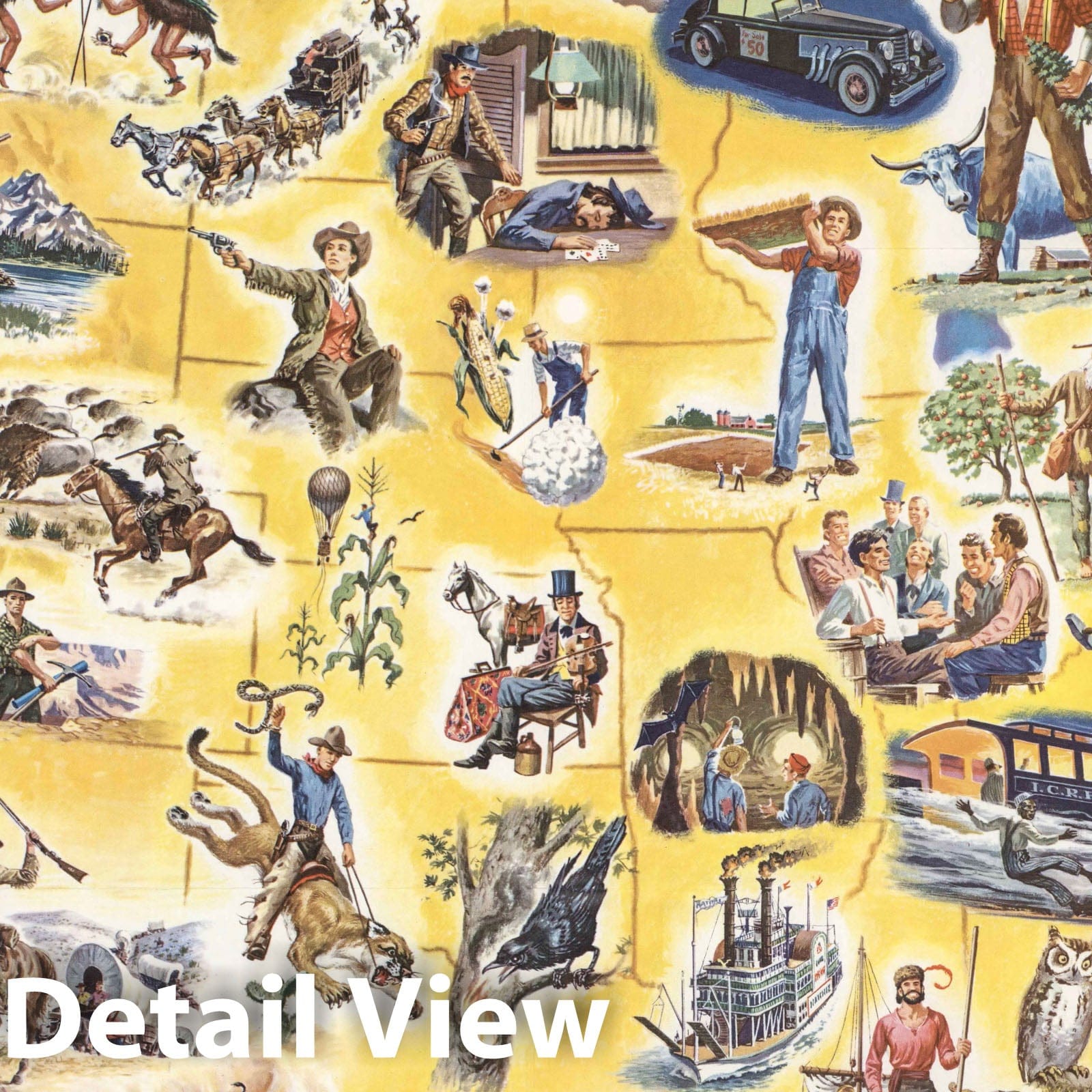 United States Folklore and Legends - Pictorial Map, 1960