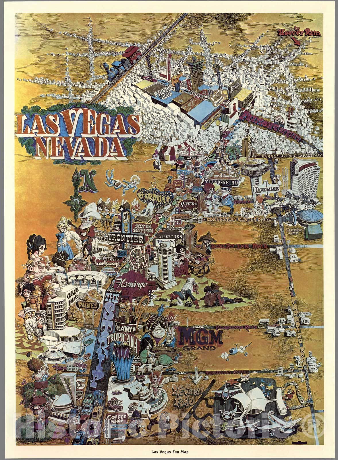 Las Vegas, Nevada - Pictorial Map, 1960 - Historical Map Print
