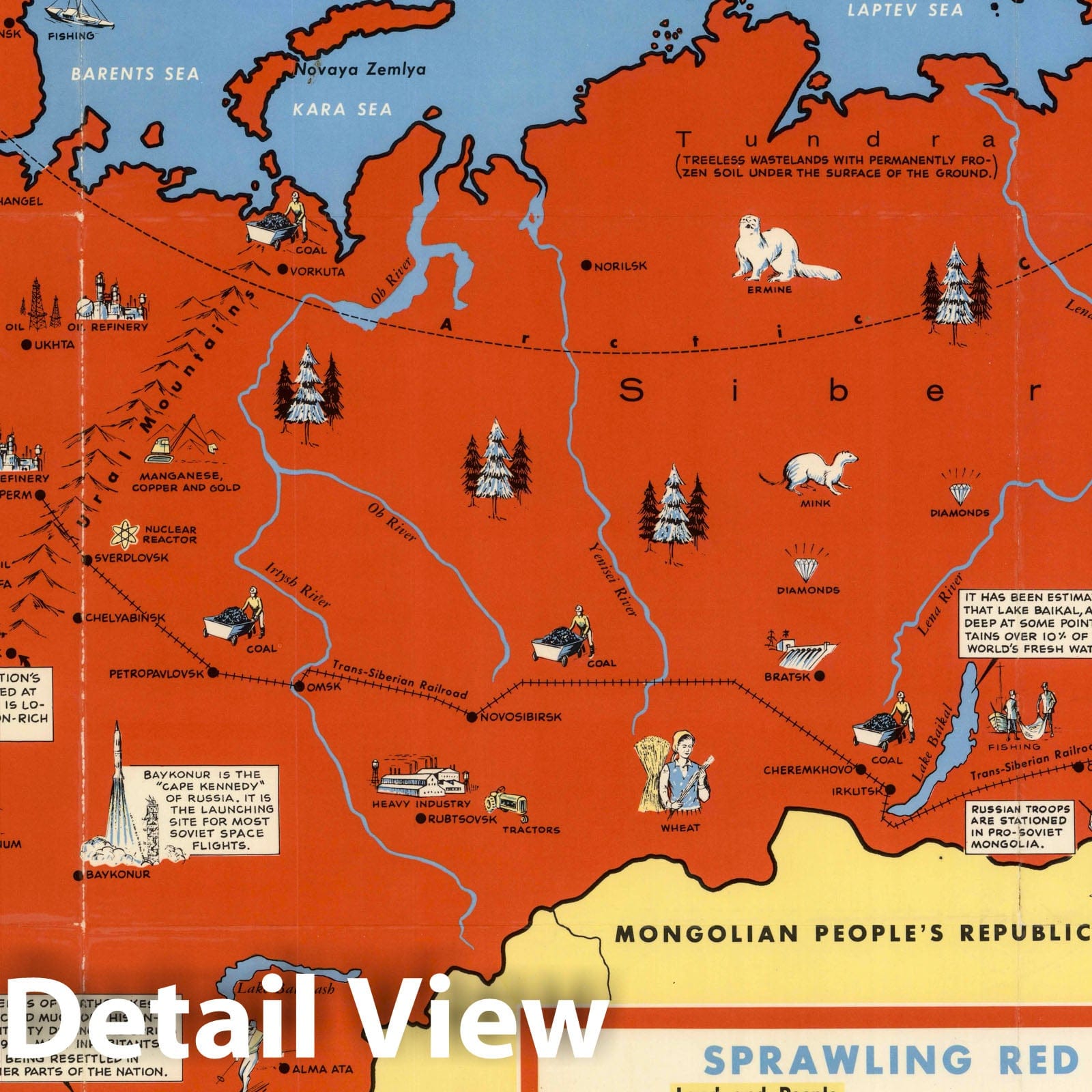 Soviet Union - Pictorial Map, 1966 - Historical Map Print