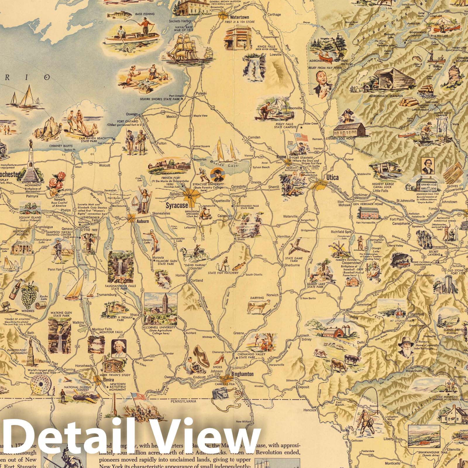 New York - Pictorial Map, 1946 - Historical Map Print