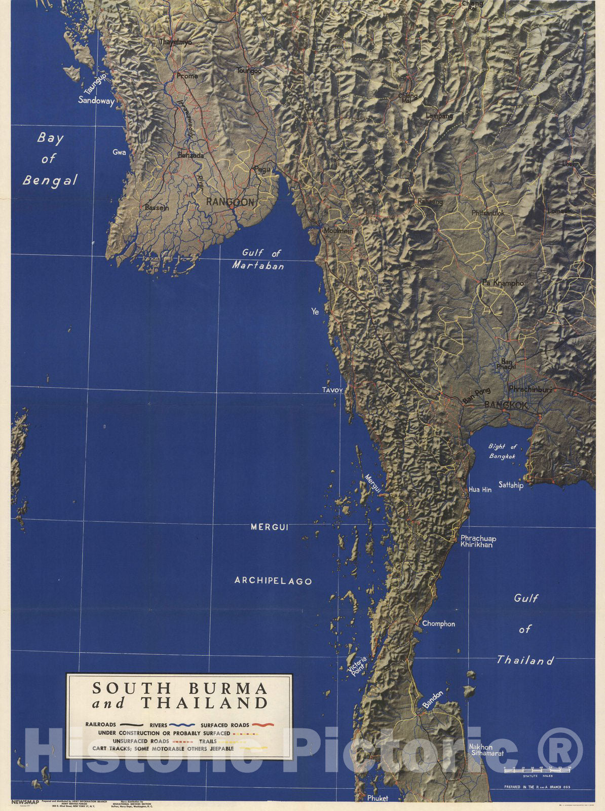 South Burma and Thailand - Military Map, 1944