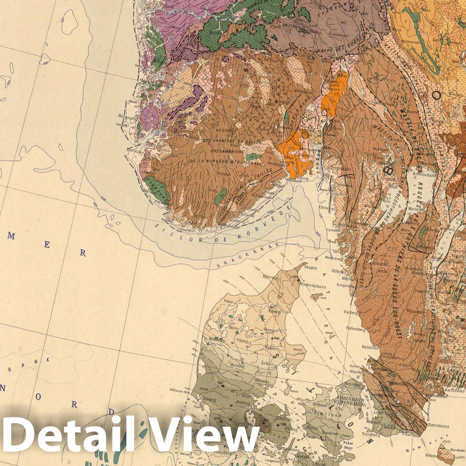 Europe - Plate No. 6, 1962 - Geological Tectonic Map Print
