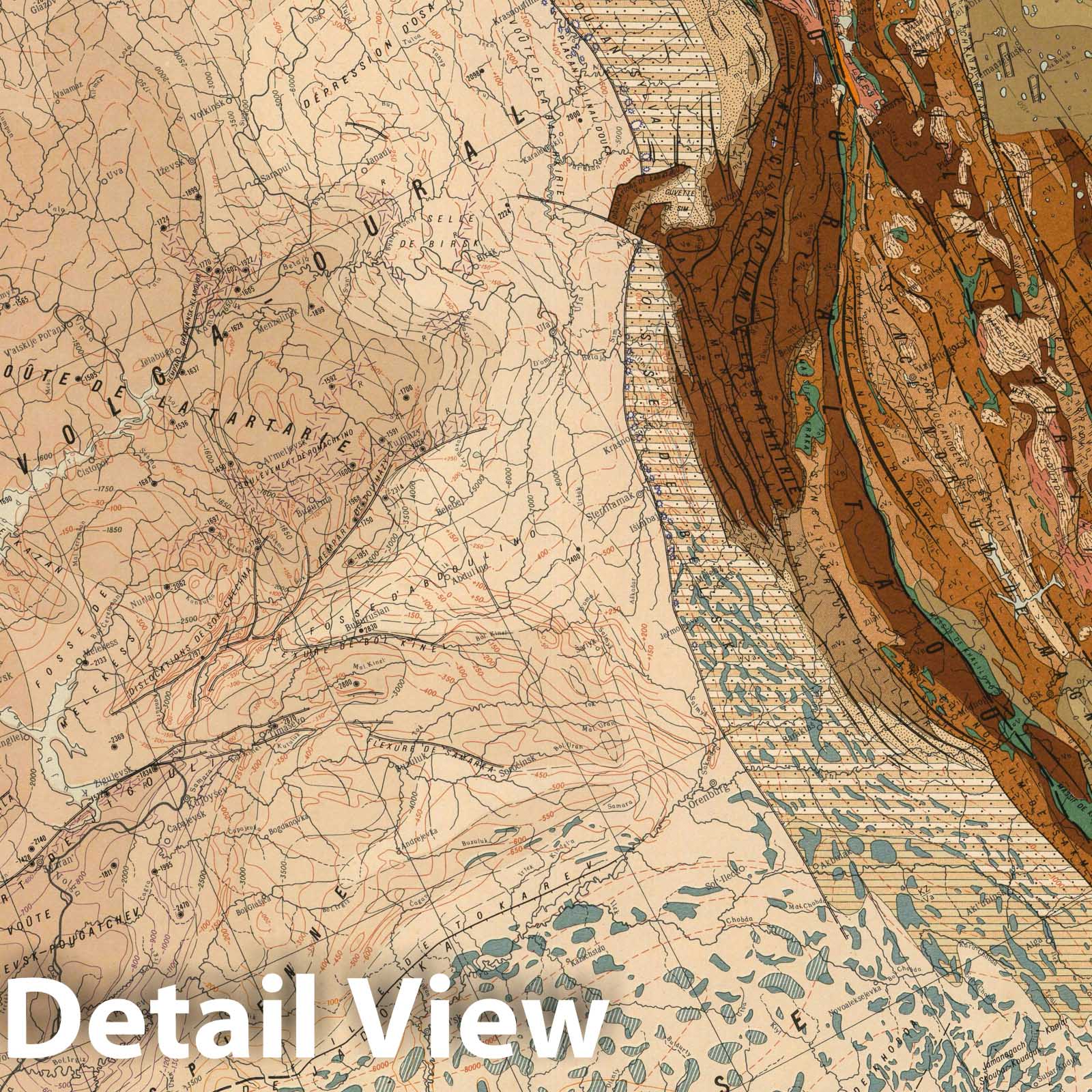 Europe - Plate No. 8, 1962 Geological Tectonic Map Print