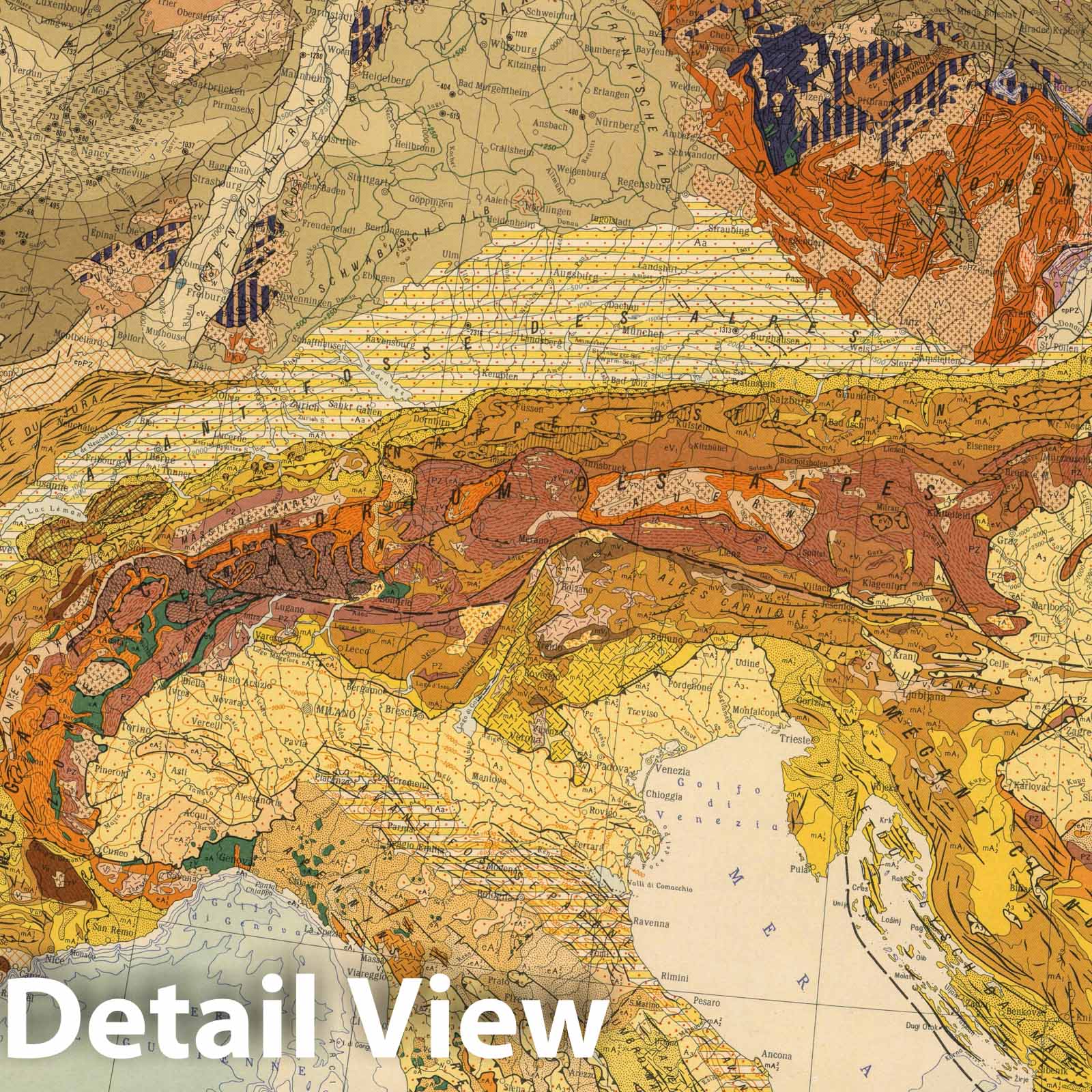 Europe - Sheet 10, 1962 - International Tectonic Map Print