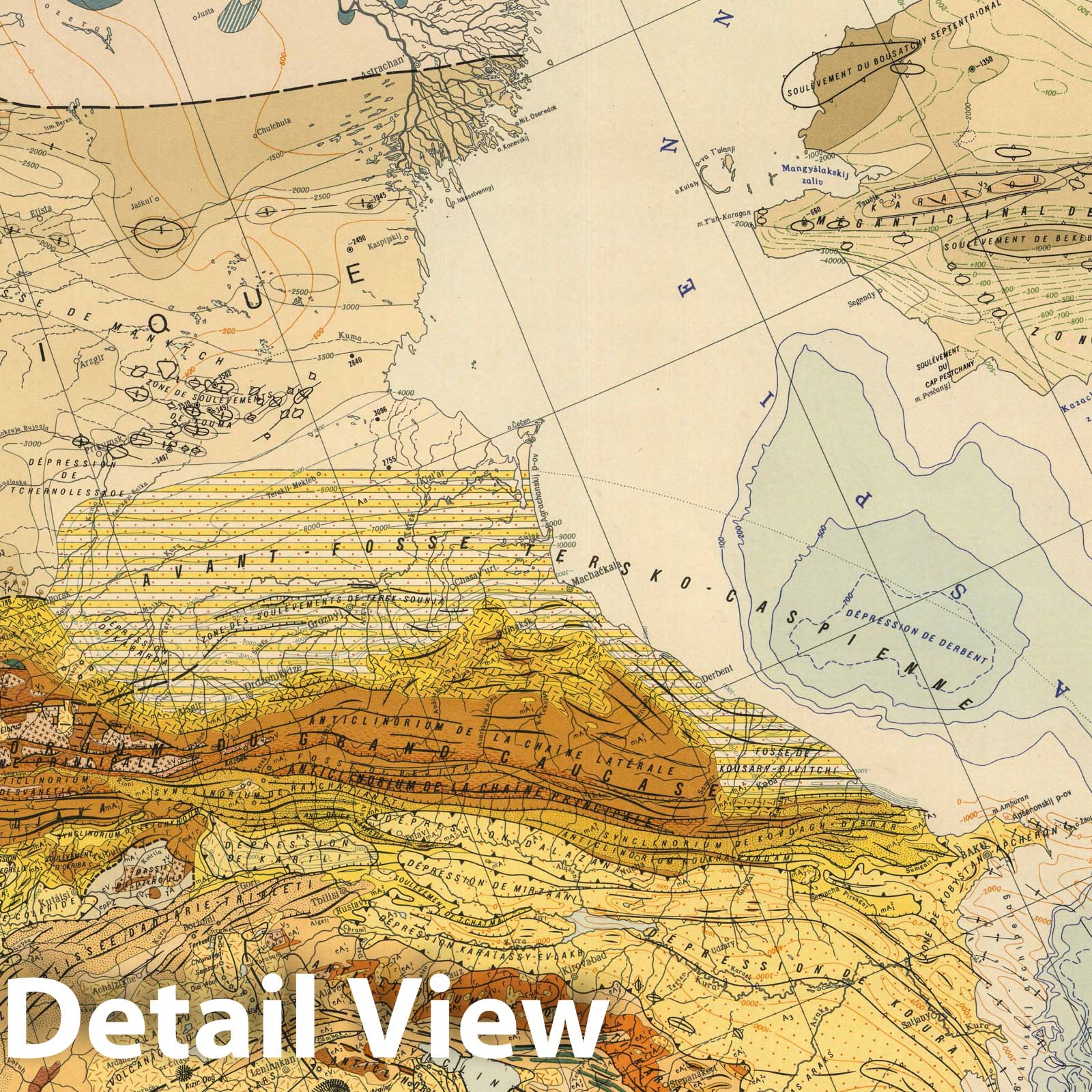 Europe - Tectonic Map, 1962 - Historical Geological Map Print
