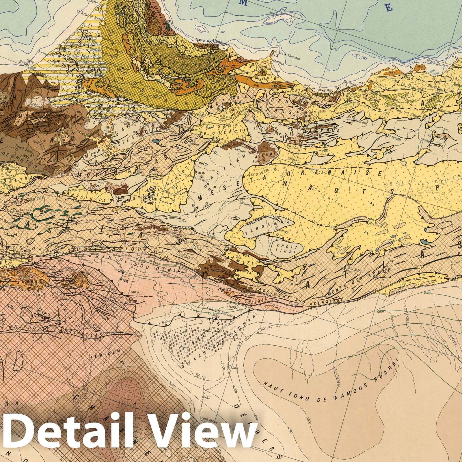 Europe - Tectonic Map, 1962 - Historical Geological Map Print