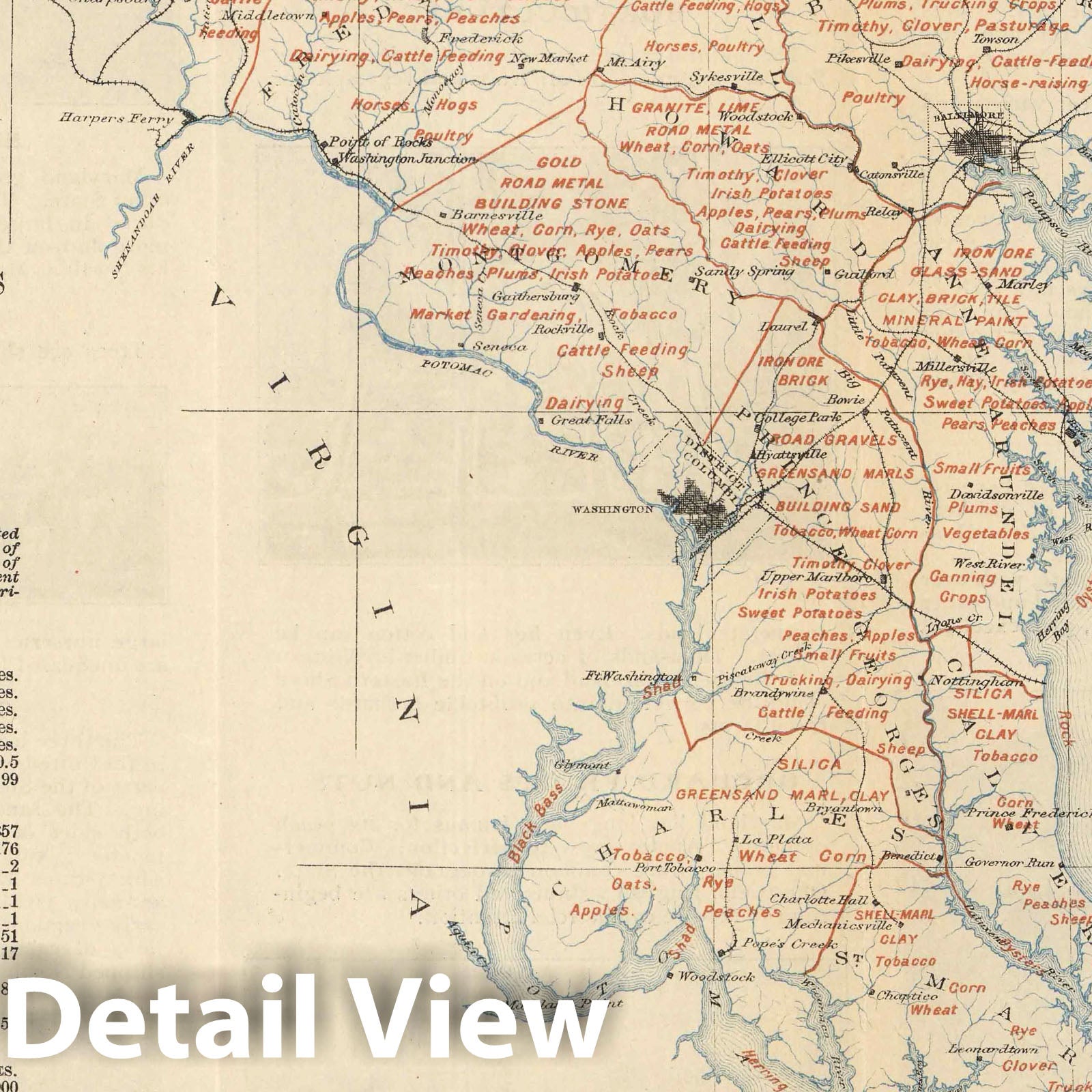 Maryland - Mining Map, 1907 - Historical Map Print