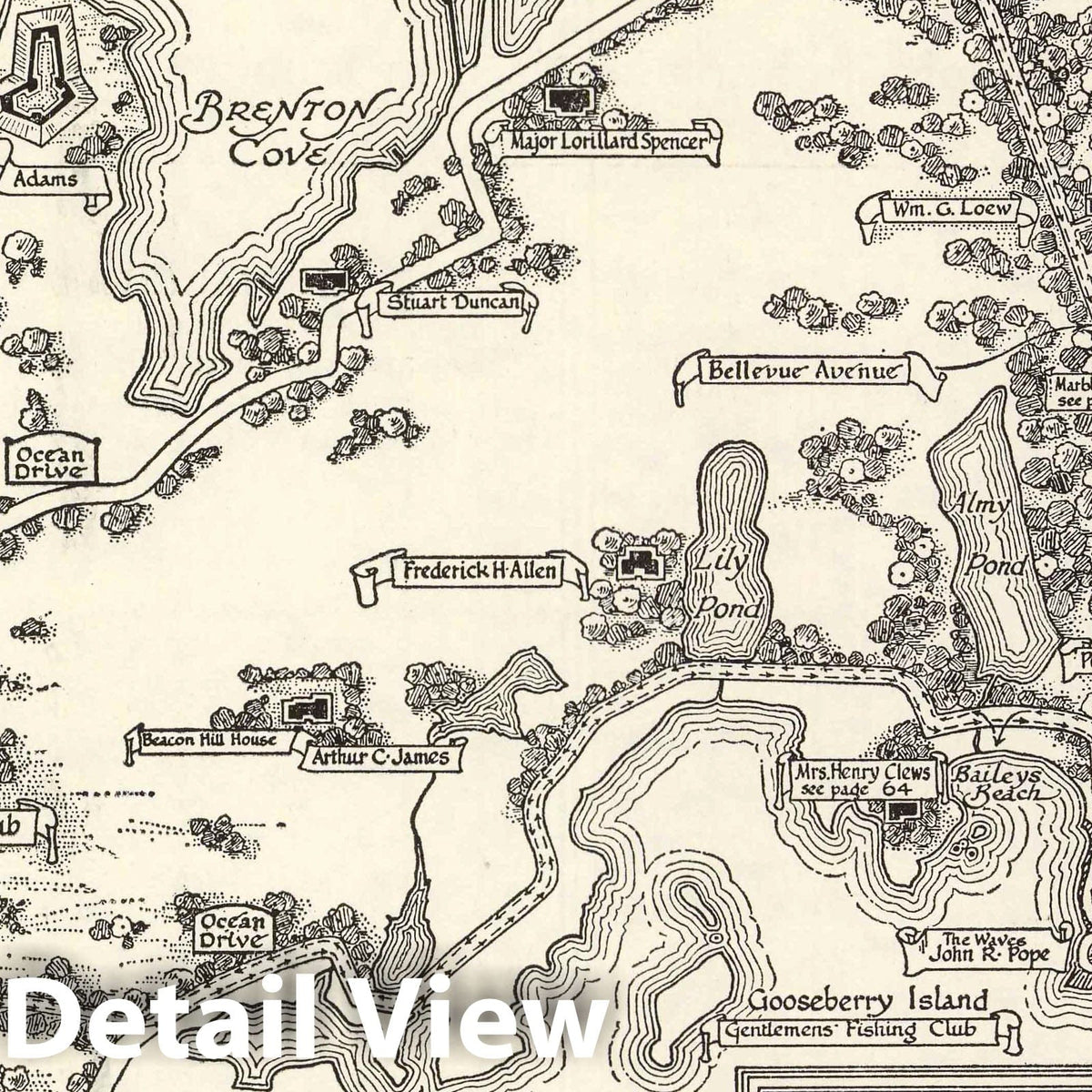 Newport, Rhode Island - Pictorial Map, 1950 - Historical Map Print