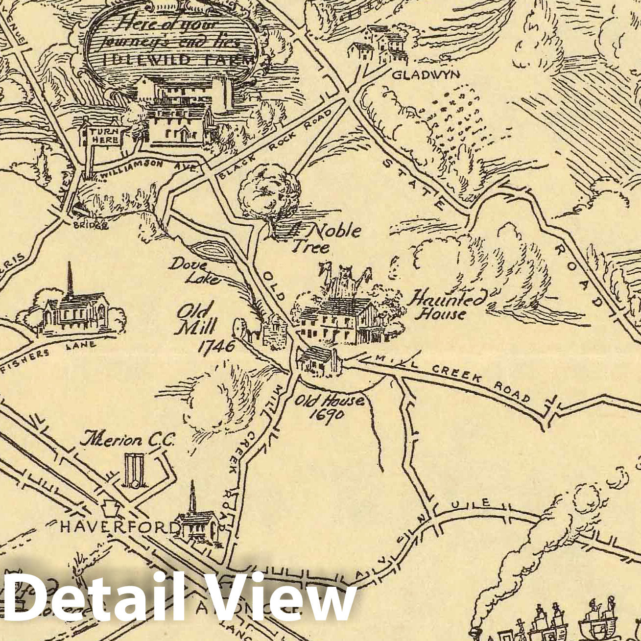 Ardmore, Pennsylvania - Pictorial Map, 1925