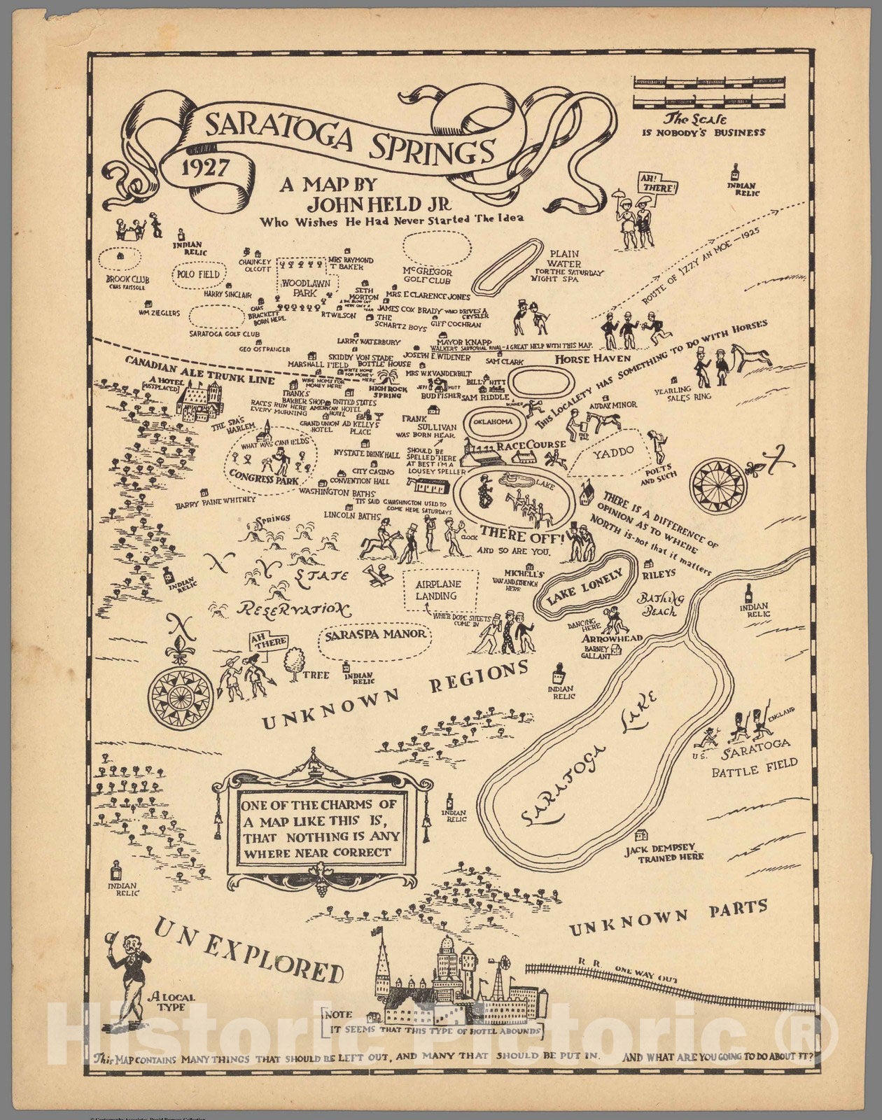 Historic Map - Saratoga Springs, New York. 1927, Historic Map - Vintage Wall Art
