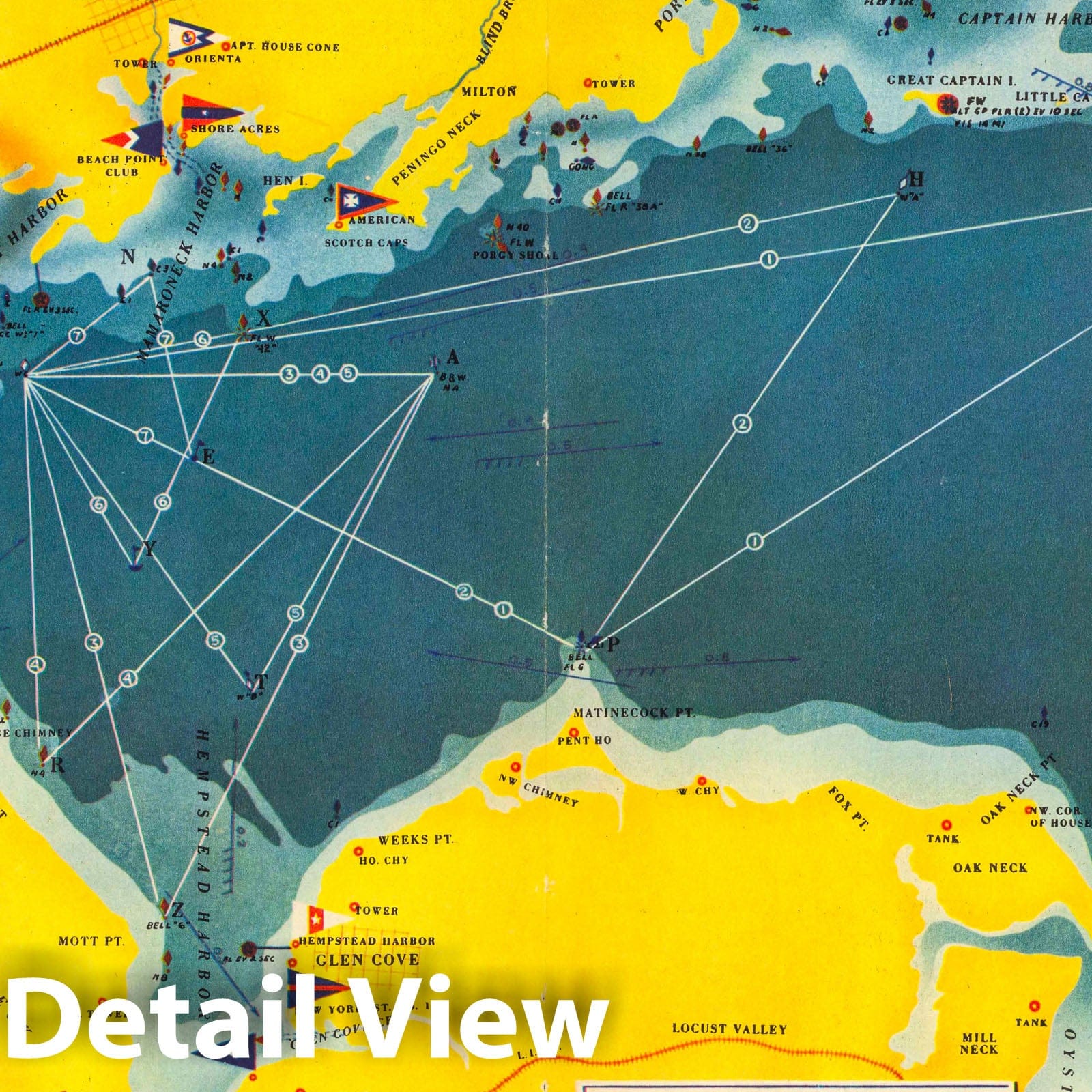 Long Island Sound, New York Nautical Chart 1939 - Historical Map Print