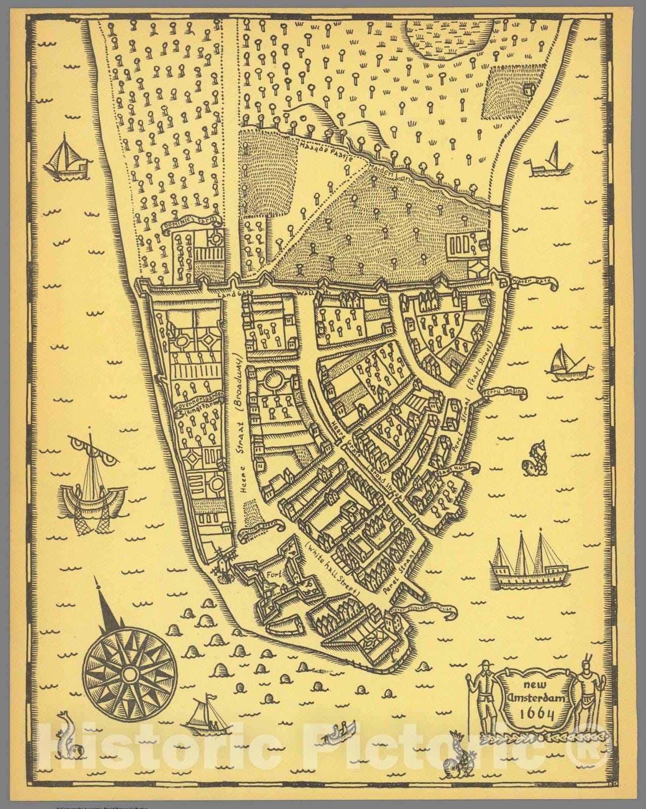 New Amsterdam, Manhattan - Pictorial Map, 1926