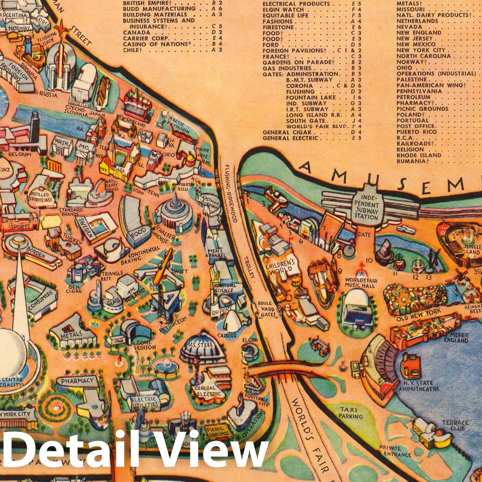 New York World's Fair - Pictorial Map, 1939