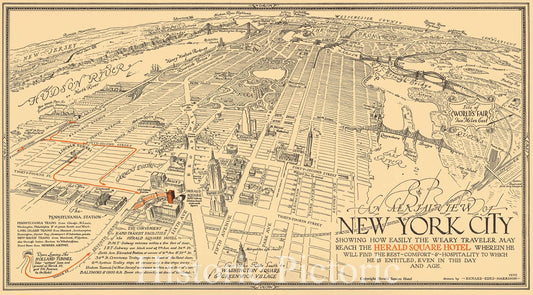 Historic Map : New York City, 1932 - Vintage Wall Art