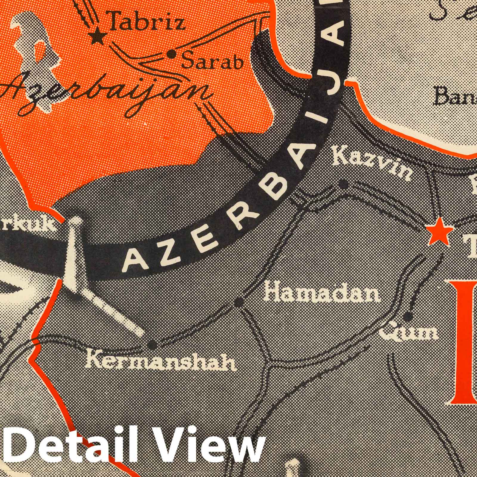 Azerbaijan and Iran - Pictorial Map, 1945