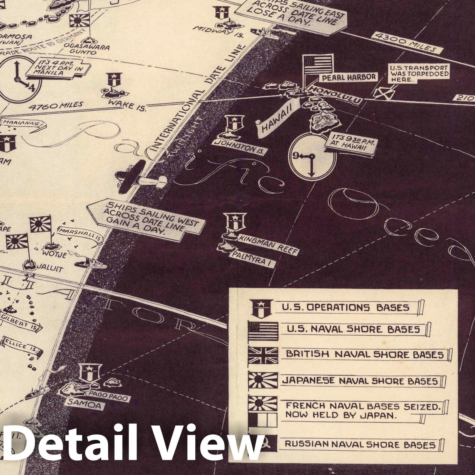 World War II: Pacific Theater - Military Map, 1942