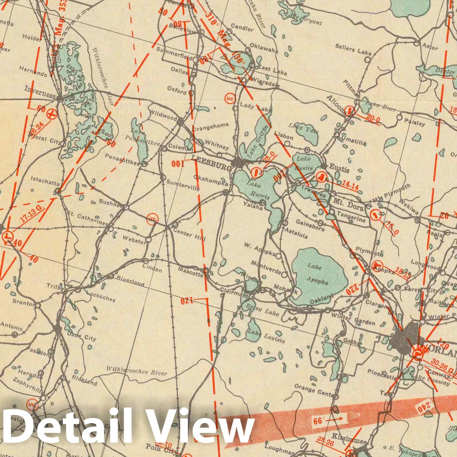 Florida - World Airline Routes, 1950 - Historical Map Print