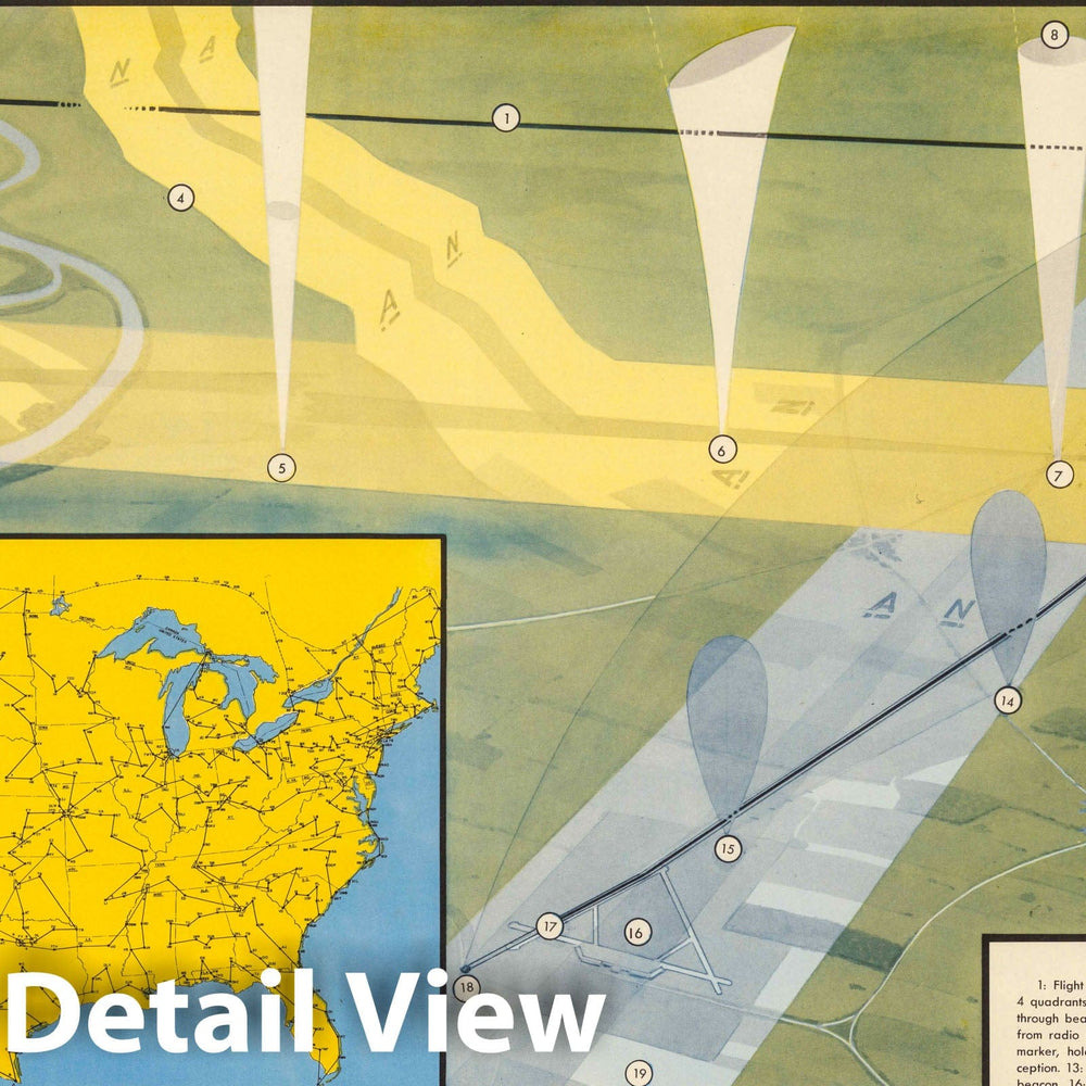 Historic Wall Map : Air Communications. Air Age Chart No. 5. - Vintage Wall Art