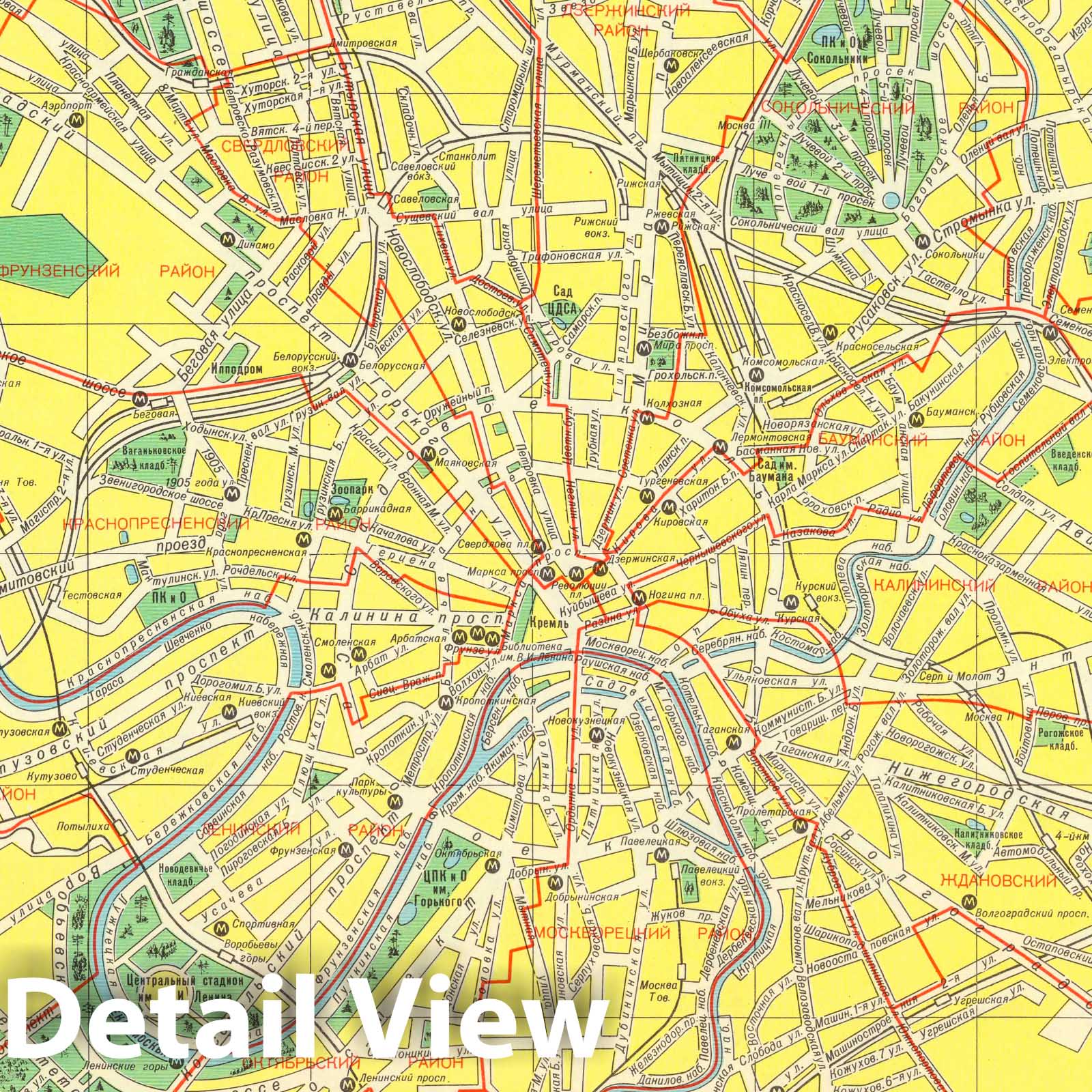 Moscow - Railroad Map, 1974 - Historical Map Print