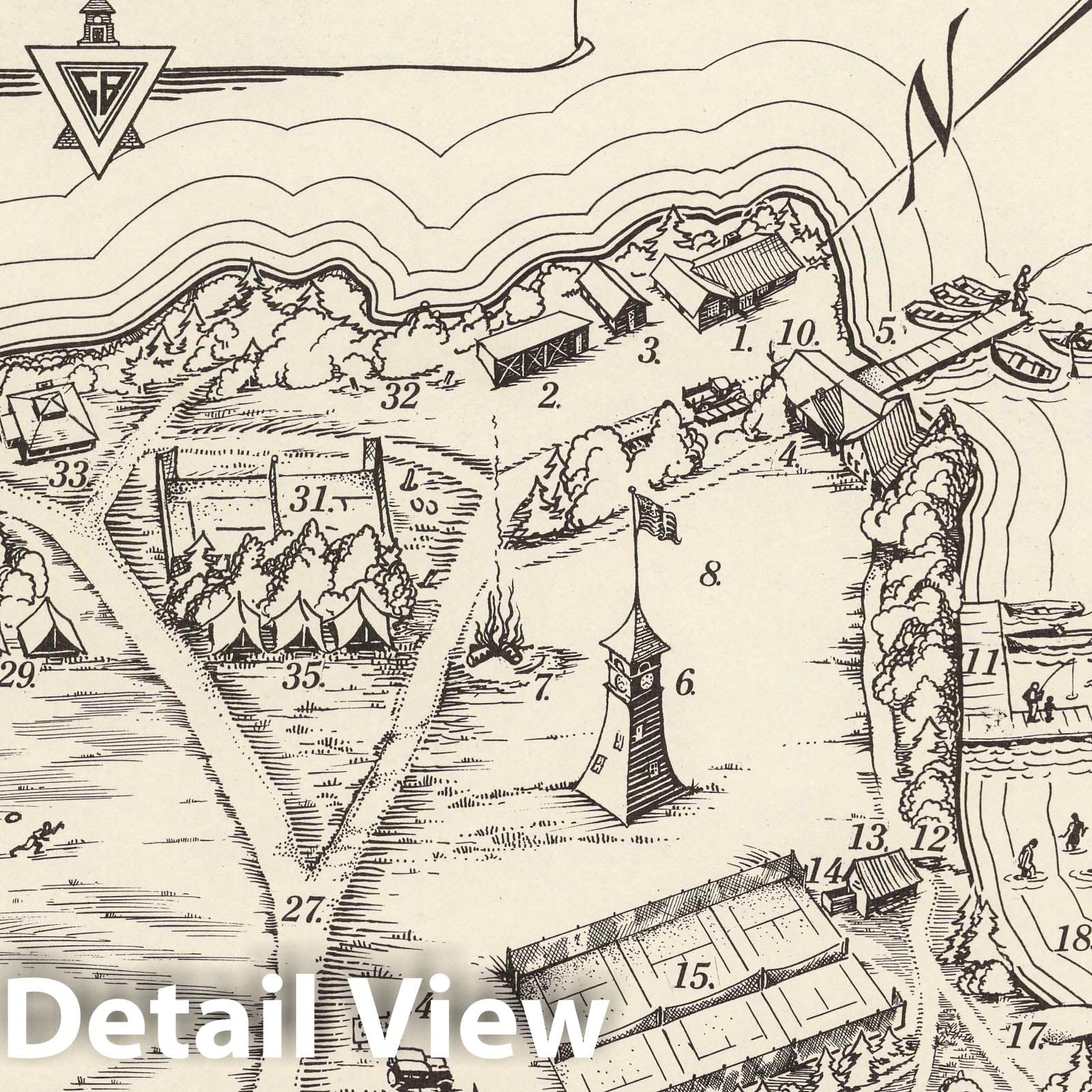 Fairlee Lake, Ely, Vermont - Pictorial Map, 1950