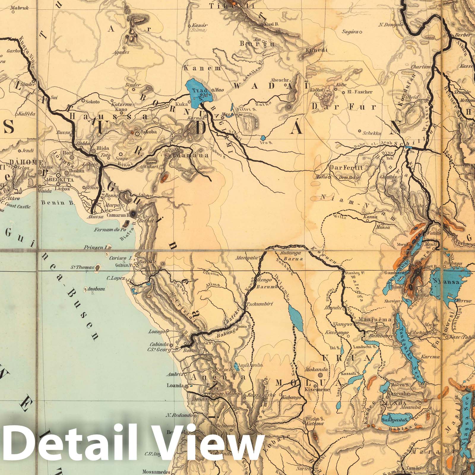 Africa - Nautical Chart, 1881 - Historical Map Print