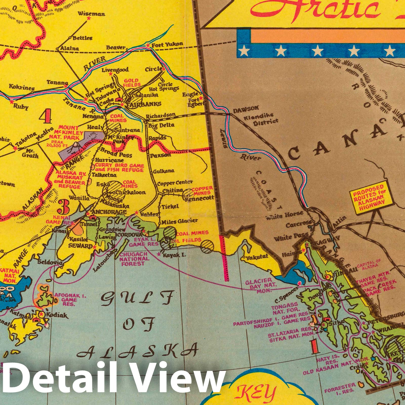 Alaska - Pictorial Map, 1940 - Historical Map Print