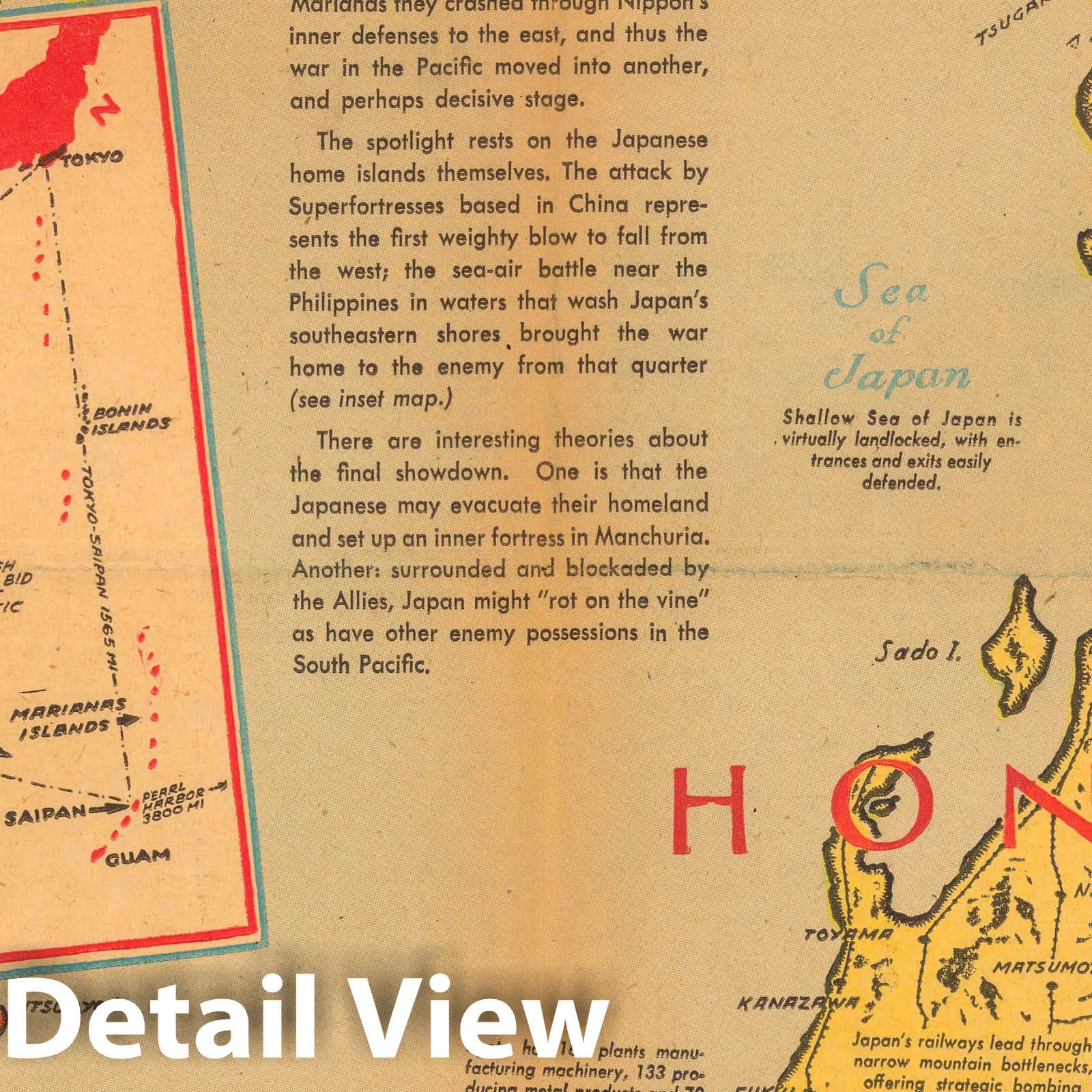 World War II: Japan - Pictorial Map, 1944 - Historical Map Print