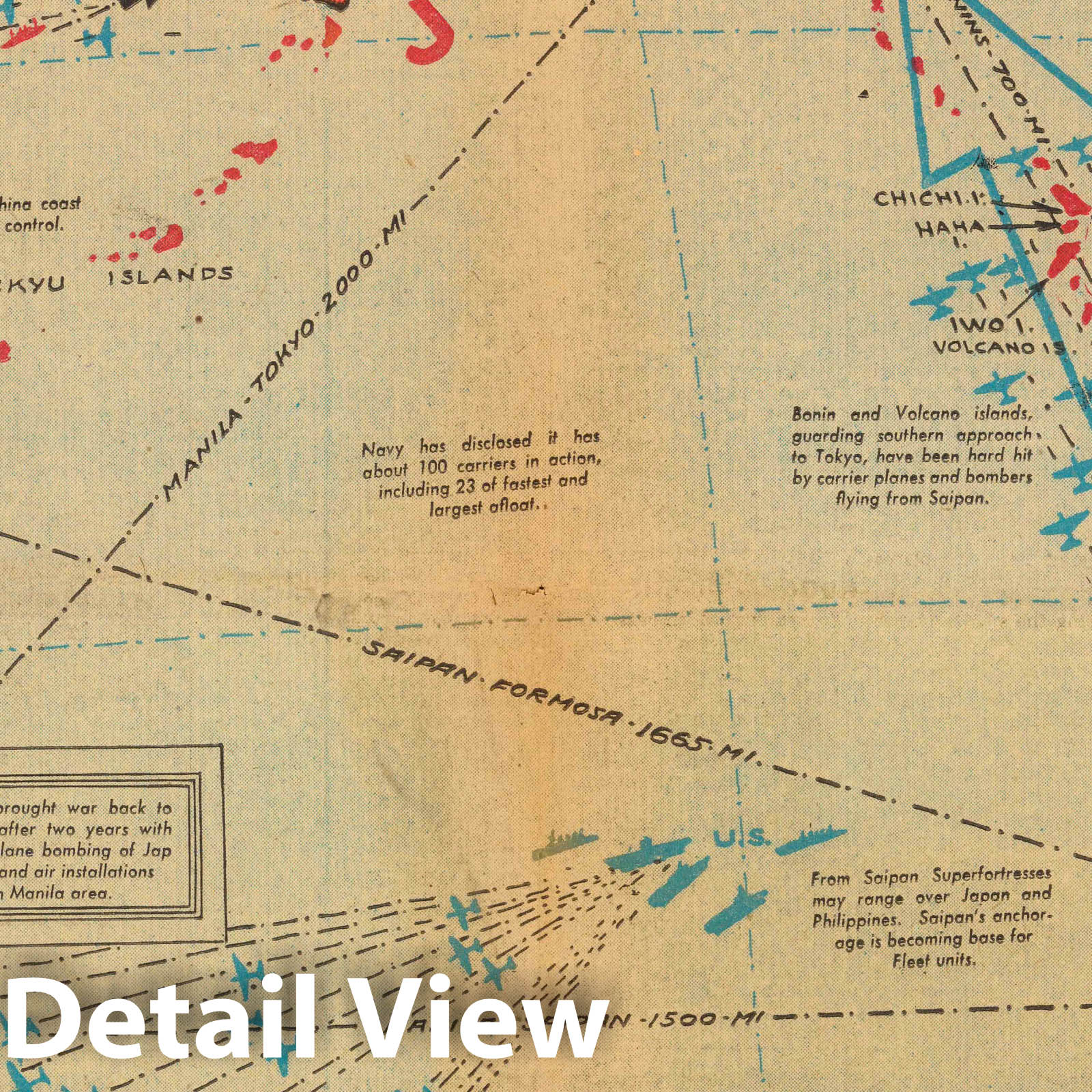 World War II: Pacific Theater - Pictorial Map, 1944