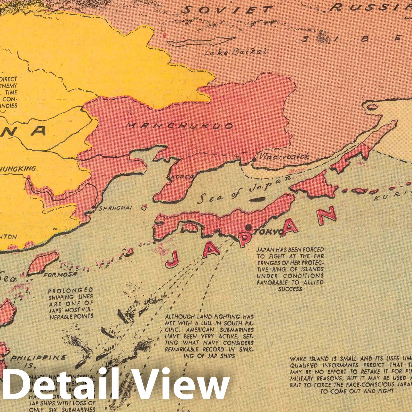 World War II: South Pacific - Pictorial Map, 1943