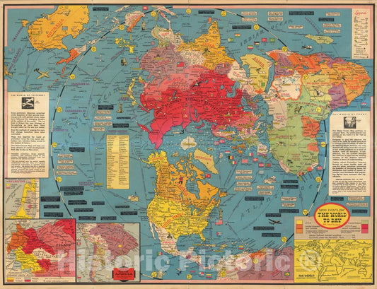 Historic Map : Dated events map : the world today with latest boundaries. Stanley Turner, 1944 v2