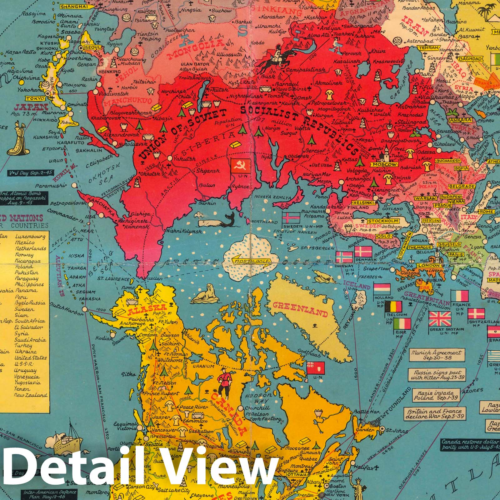 World War II: Dated Events Map - Pictorial Map, 1944