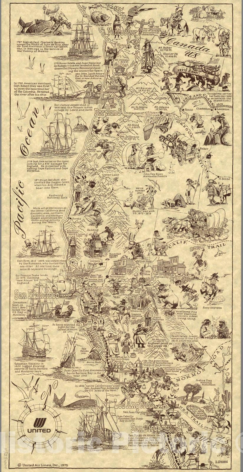 Historic Map : Pocket Map, Celebrate the West! A unique place to live an exciting place to visit 1975 - Vintage Wall Art