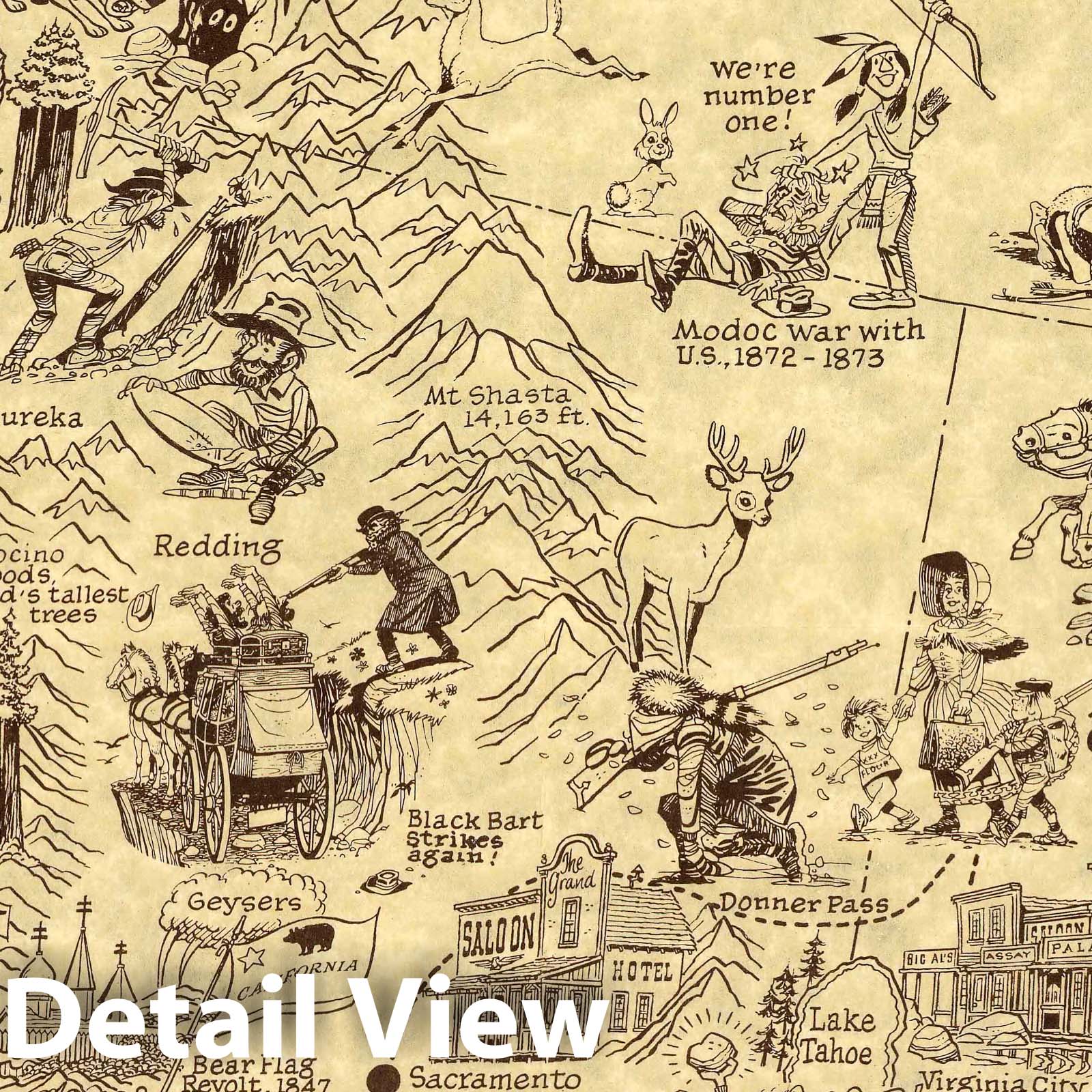 United Airlines - World Airline Routes, 1975 - Pictorial Map Print