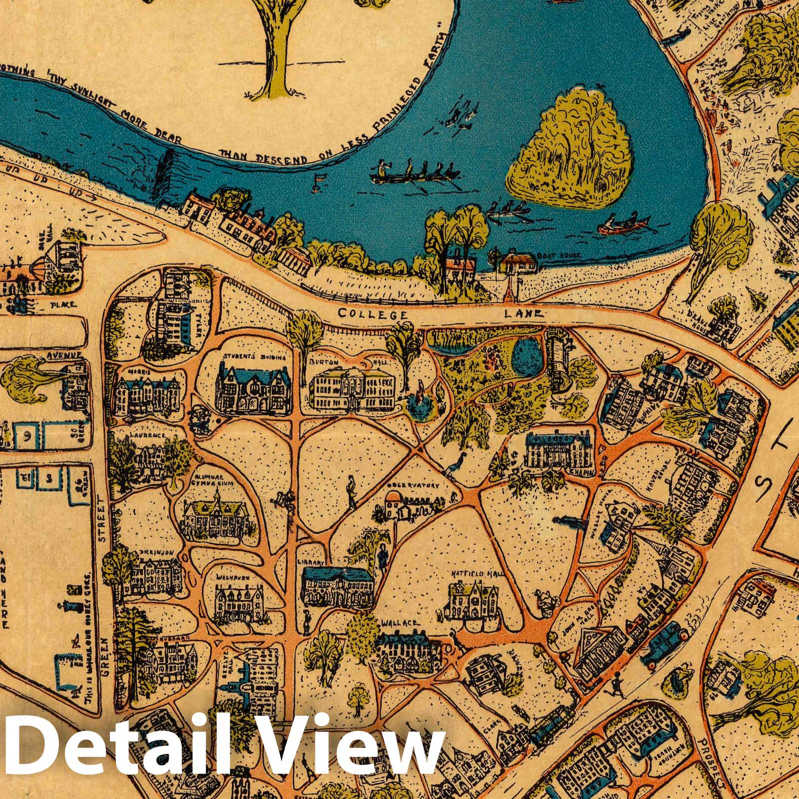 Smith College, Northampton, Massachusetts - Pictorial Map, 1928