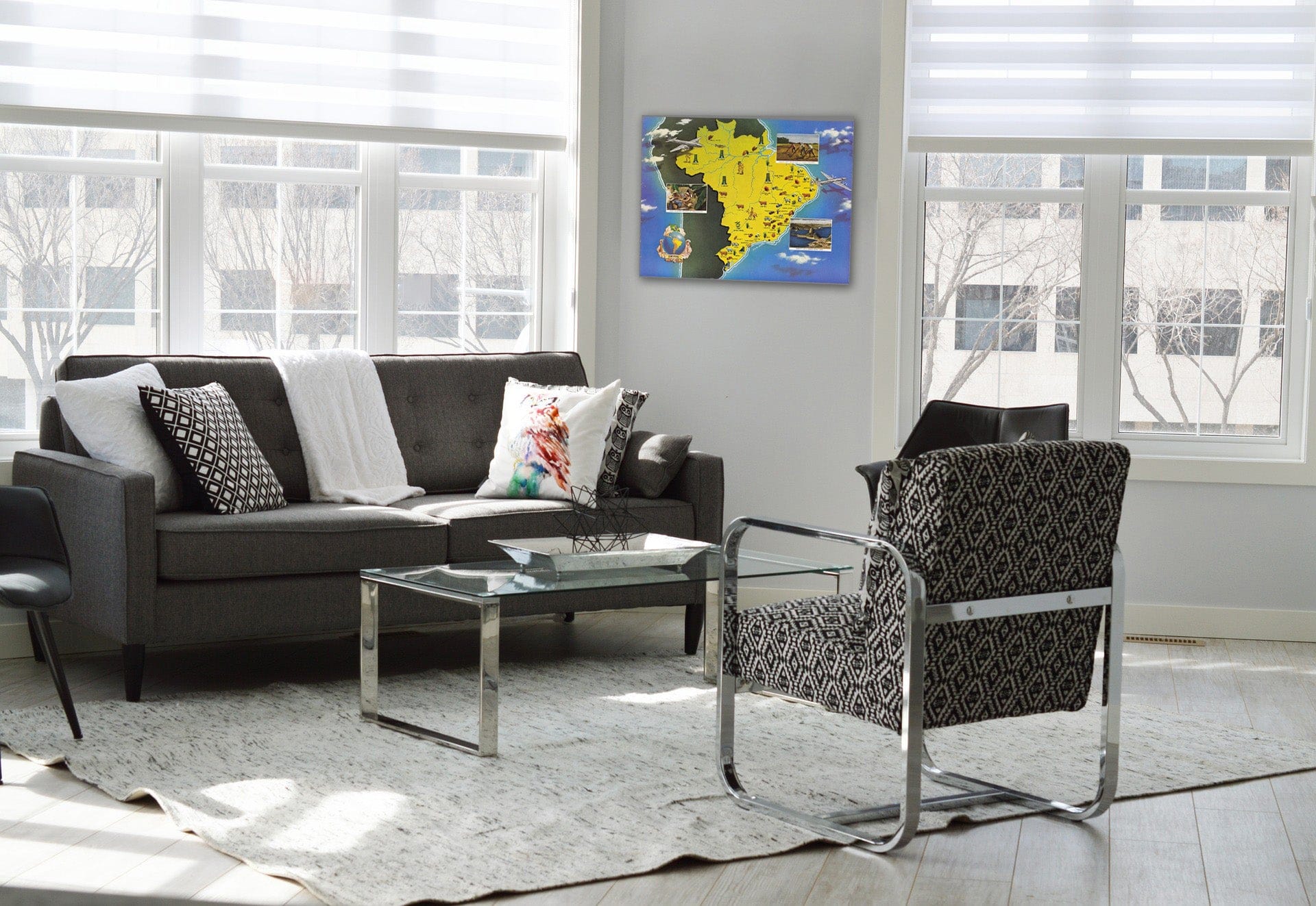 Brazil - Pictorial Map, 1950 - Historical Map Print