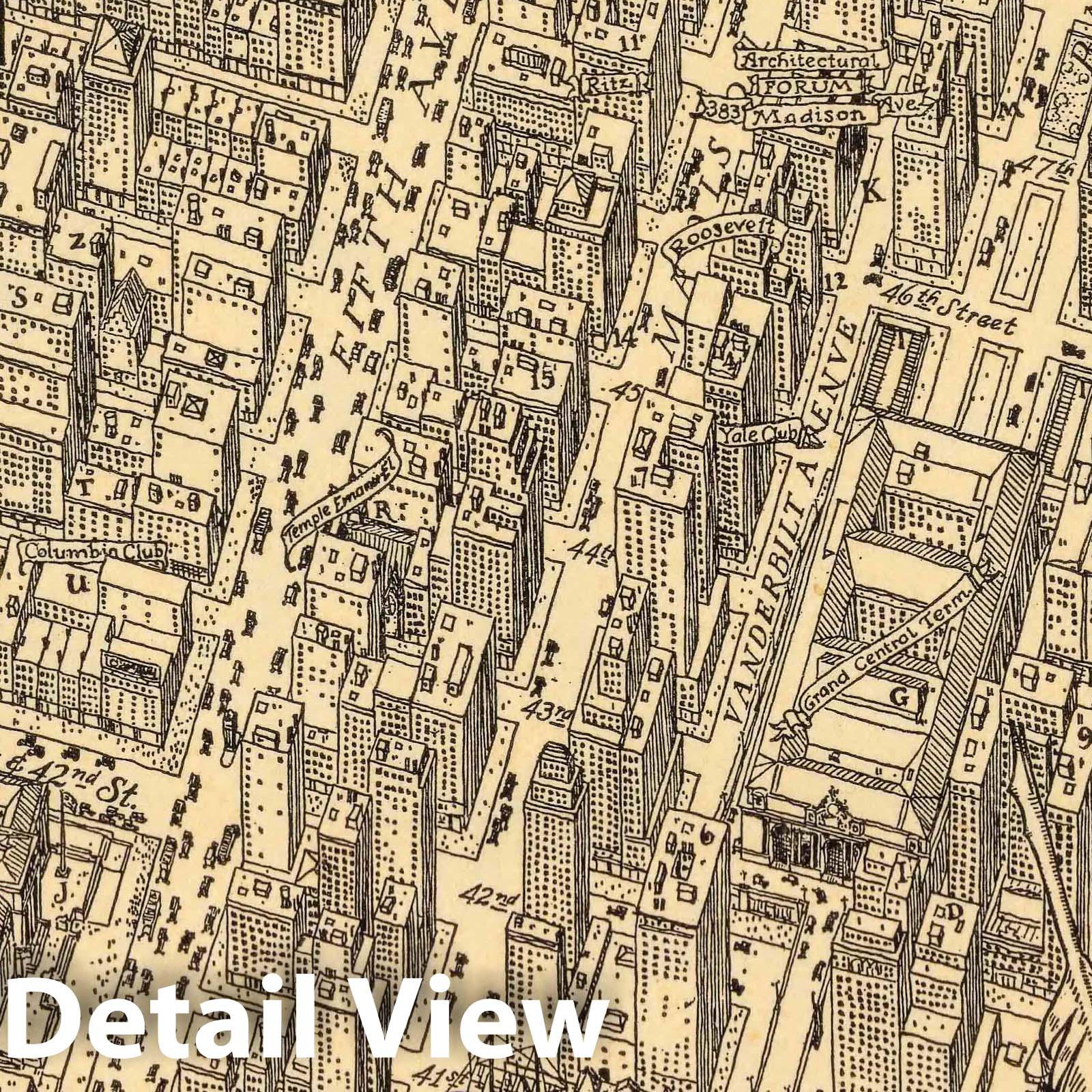 Architectural Manhattan - Pictorial Map, 1925