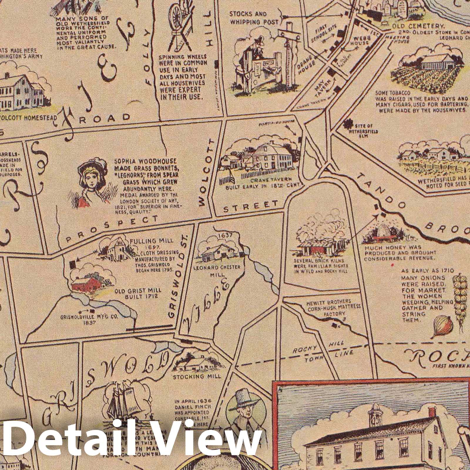 Wethersfield, Connecticut - Pictorial Map, 1934