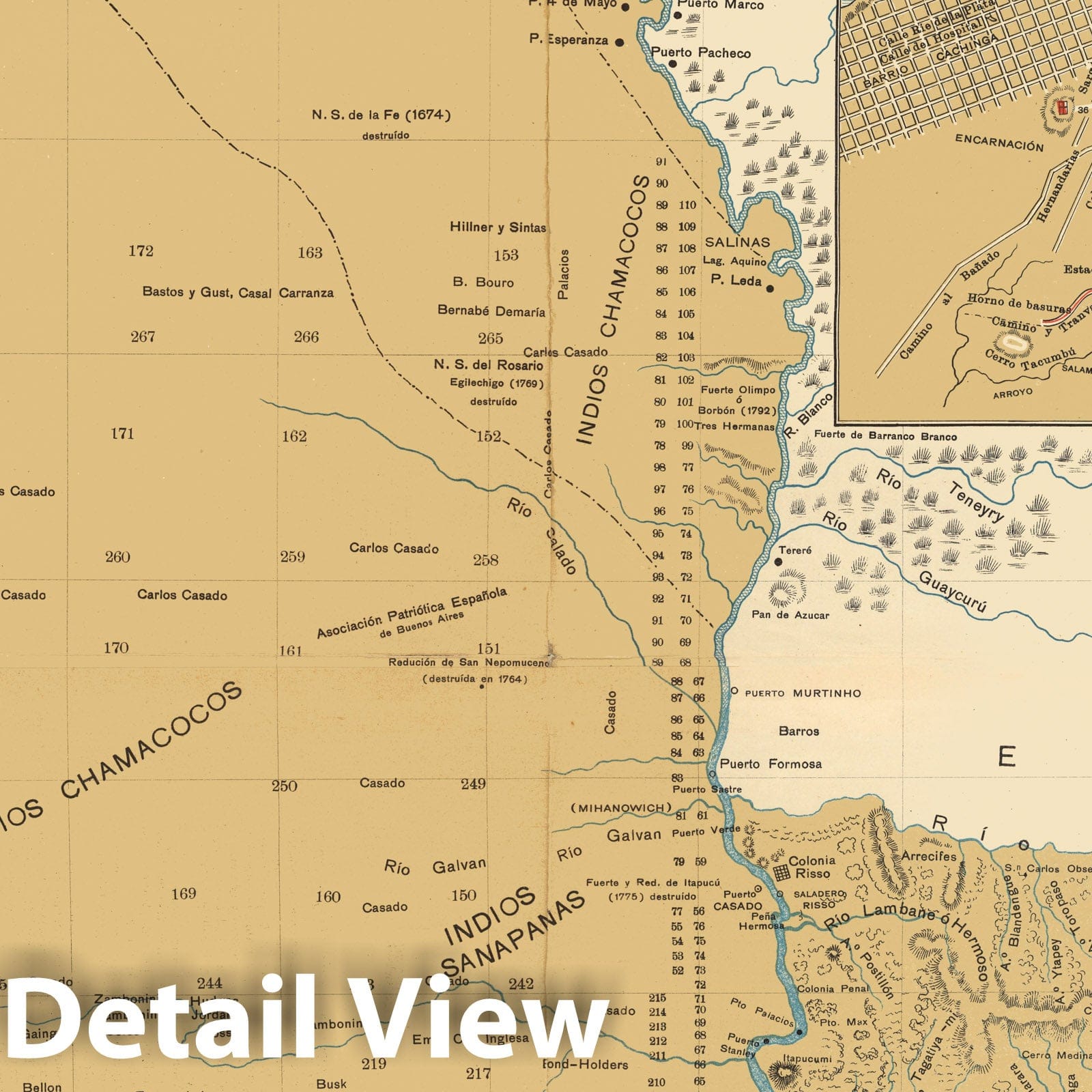 Paraguay with Asuncion and Rio de la Plata Region - Railroad Map, 1908