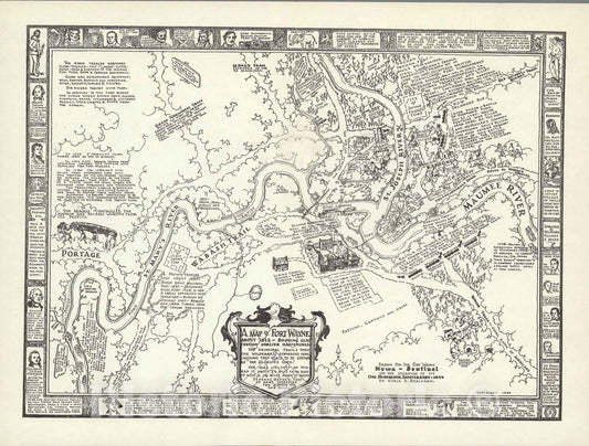 Historic Map : Fort Wayne about 1812 - Vintage Wall Art