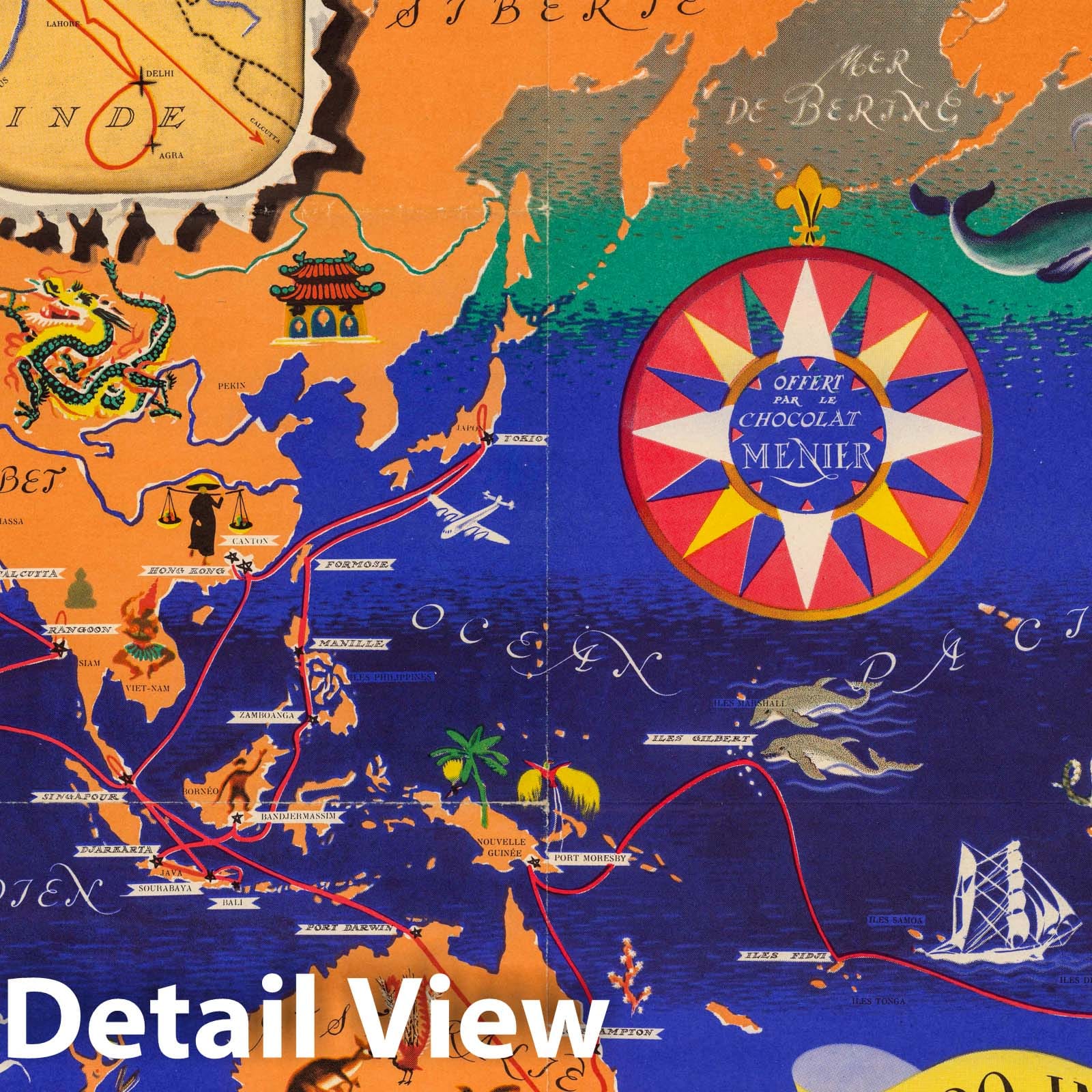 World - Pictorial Map, 1956 - Historical Map Reproduction