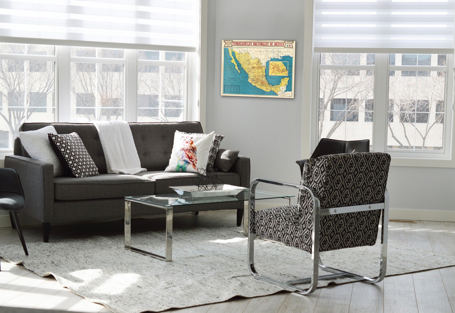 Historic Map : Mexico, Ferrocarriles Nacionales de Mexico 1950, Historic Map , Vintage Wall Art