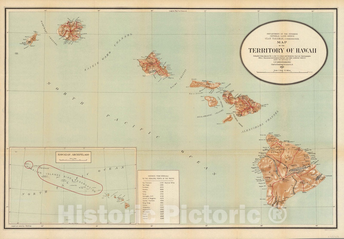 Hawaii - Geologic Map, 1918 - Historical Map Print