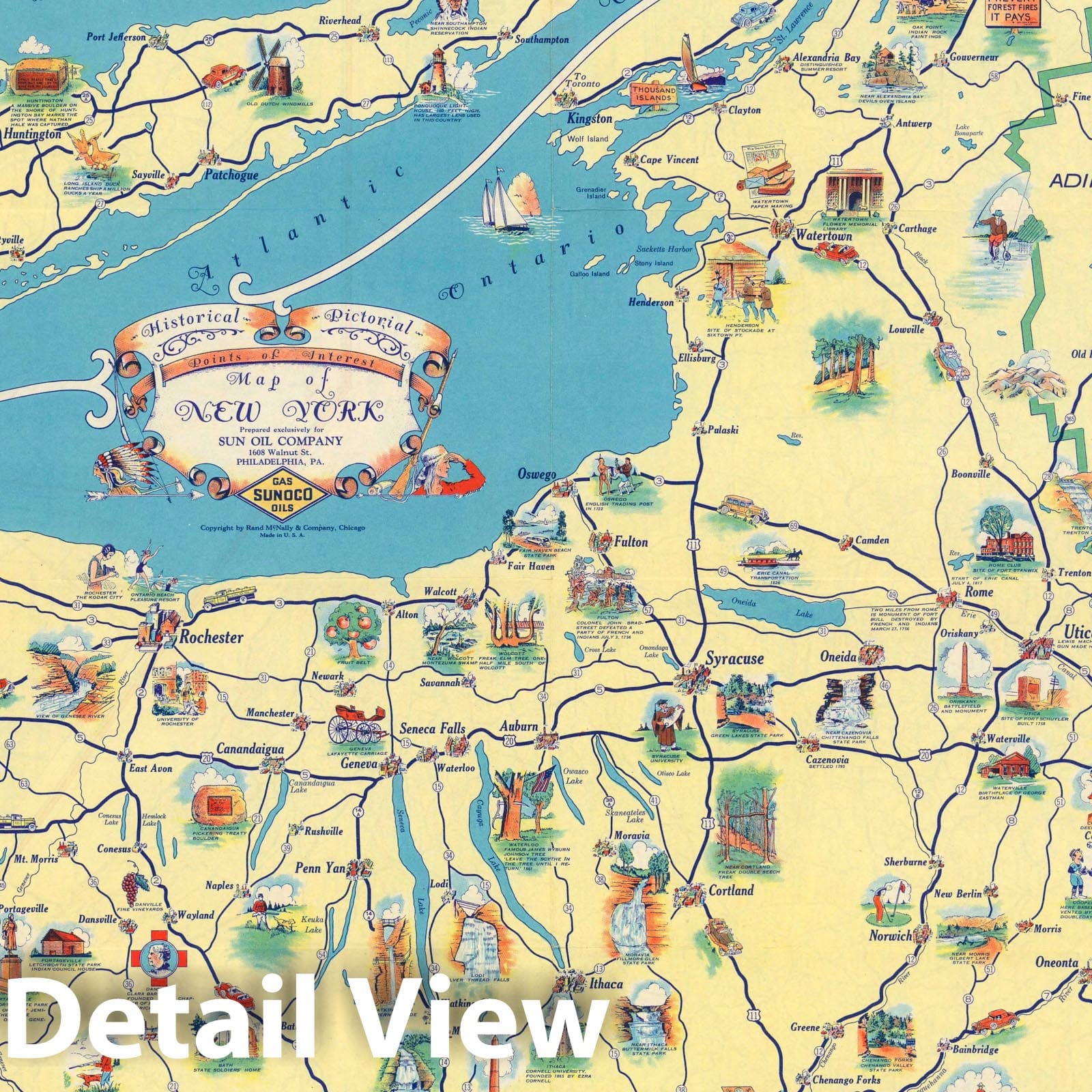New York - Pictorial Map, 1934 - Historical Map Print